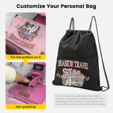 Vorspack Drawstring Backpack Water Resistant String Bag Sports Sackpack Gym Sack with Side Pocket for Men Women - Black