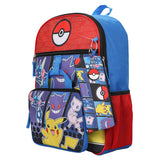 BIOWORLD Mens Pokemon Pokeball 5-Piece Backpack Set (Little Kid/Big Kid), Red, One size