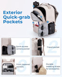 BAGSMART Camera Backpack, DSLR SLR Small Camera Bags for Photographers Compatible for Sony Canon Nikon, Shoulder Strap 2-in-1 Travel Backpack Fits 12.9" iPad, Beige