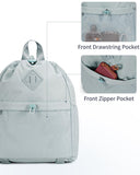 WANDF Drawstring Backpack for Women, Lightweight Gym Bag with Yoga Mat Strap, Water-Resistant String Backpack with Mesh Pocket (Grey, Patent Pending)