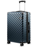 LUGGEX 24 Inch Luggage with Spinner Wheels, KVC Expandable Hardside Medium Checked Suitcase (EX-Core, Navy, 24 Inch, 70L-76L)