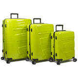 Dejuno Lumos New Generation Hardside Expandable Spinner Luggage, Lime, 3-Piece Set