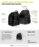 Arena One Go Backpack Swimmers Athletes Sports Gym Rucksack Multisport Daypack Large Size Training Gear Equipment Swim Bag for Men and Women, 45 Liters, Arena Lemons