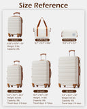 LONG VACATION Carry On Luggage Sets 3 Piece 20 Inch Suitcase Set, ABS+PC Hardshell Lightweight Travel Luggage with Spinner Wheels & YKK Zipper TSA Lock (BEIGE-BROWN, 20 Inch)