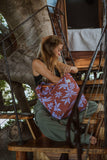 Roxy Cotton Tote Bag | Everyday Carry | Beach | Travel | Vacation | Reusable | Lightweight, Anti Bad Vibes - Ditsy Orchid