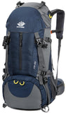 Esup 50L Camping Hiking Backpack Men with rain cover 45l+5l Lightweight Backpacking Backpack Travel Backpack (Blue)