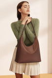 KALIDI Casual Tote Bag Vegan Leather Hobo Zipper Work Bag Weekender Shoulder for Women Shoulder Travel Purse (Dark Coffee)