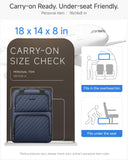 LUGGEX Underseat Carry On Luggage with Wheels, UDK-Plus Large-Capacity Lightweight Soft Sided Personal Item Suitcase for Short Trips (UX-Plus, Blue Black, 16 Inch)