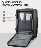 LOVEVOOK Carry On Luggage 22x14x9 Airline Approved, Expandable Hard Shell Suitcase with Spinner Wheels, USB Charging Port & Front Pocket, PC Hardside Rolling Luggage with TSA Lock for Travel