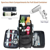 Buruis Extra Large Toiletry Bag for Men, Travel Toiletry Organizer Dopp Kit Water-resistant Shaving Bags, PU Leather Cosmetic Bathroom Shower Bag for Toiletries, Grooming, Accessories (Black)