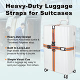 Vigorport Luggage Straps for Suitcases 2 Pack, Heavy Duty Metal Buckle Luggage Belt Strap, TSA Approved Suitcase Belt, Stretchable Travel Strap for Luggage (Orange, 72''L & 79''L)