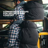 NOMATIC Navigator Collapsible Duffle Bag - 42L Travel Backpack for Men and Women - Weekender Bag - Black Backpack