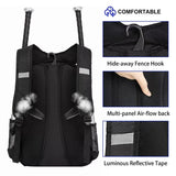 DAFISKY Baseball Bag Softball Backpack - Youth Adult T Ball Bat Equipment Bag with Bat and Helmet Holders, Shoe Compartment and Hook, Black