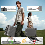 Krute No Zipper Luggage Set 2 Pieces Aluminum Frame Suitcase Sets Polycarbonate Hard Shell Luggage TSA Lock Checked Suitcase with Spinner Wheels