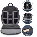 Nayubo Small Camera Backpack for DSLR SLR Mirrorless Camera Outdoor Travel Hiking Photography Waterproof Unisex Camera Case Compatible with Sony/Canon/Nikon/Fuji (Blue)