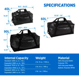 Eagle Creek Migrate 40L Travel Backpack Duffle Bag with Tuck-Away Backpack Straps, Full-Access Wide Mouth Opening & Seamless Bottom Bathtub Construction, Black