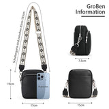 KALIDI RFID Phone Bag Small Crossbody Bag Women Shoulder Purse Vegan Leather Zipper Pockets Travel Shopping Daily (BLACK)