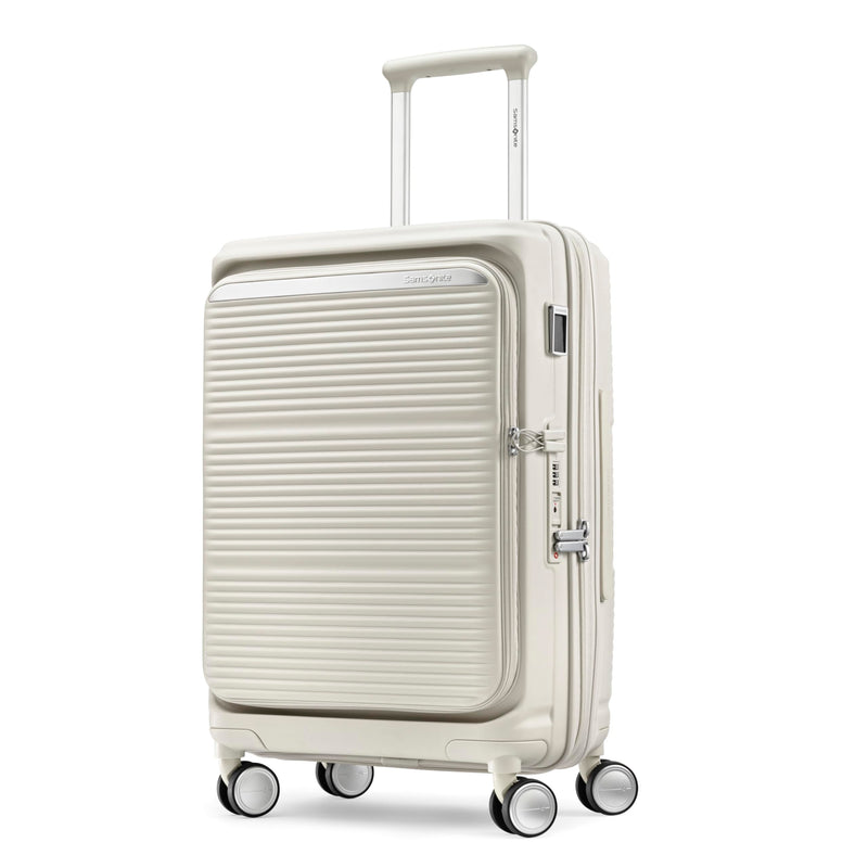 Samsonite Paralux Carry-On Luggage - Innovative Design - Quick Access Front Pocket - Dual Suspension Wheel Technology - TSA Lock - Expandable - Includes Removable Packing Cubes - Stone Grey