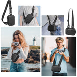 TAAOKA Digital Camera Case, Protective & Lightweight Camera Case with 3 Carrying Ways, Waterproof & Shockproof Small Camera Bag for Power Shot/Sony DSCW800/DSCW830 - Black