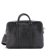 Gucci, Pre-Loved Convertible Briefcase Jumbo GG Embossed Leather, Black