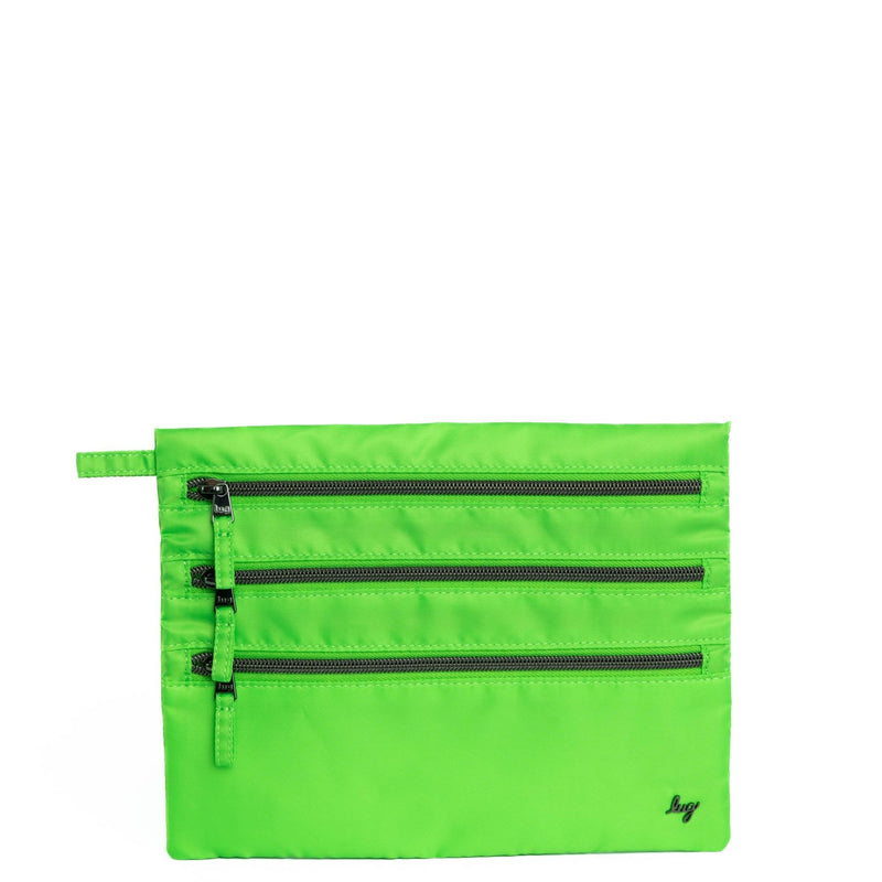 Lug Kickline Triple Zip Storage Pouch, LIME