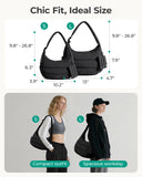 BAGSMART Shoulder Bag for Women Small Purses Puffer Crossbody Bag, Lightweight Fluffy Hobo Handbag Puffy Pouch Adjustable Strap, Black