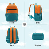 VASCHY School Backpack, Lightweight Classic Cute Aesthetic Bookbag Daypack for Teen Boys Girls Traveling/Gym/Middle School Orange Green