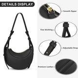 Faux Leather Saddle Bag for Women Shoulder Bag Crescent Purse Trendy Crossbody Purse Hobo Handbag