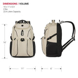 SwissGear 1900 Mini ScanSmart 16-Inch Backpack, Fits Up to 13-Inch Laptop, RFID Protection & ScanSmart TSA-Friendly Compartment, Oatmeal