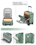 Hanke Underseat Carry On Luggage with Wheels, Lightweight Small Suitcase Airline Approved 16 Inch Softside Personal Item Travel Bag for Women Men, Compact Under Seat Luggage.(Forest Green)