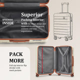 imiomo Hard Shell Luggage Sets 5 Piece for Women, Lightweight Hardside Rolling Suitcase Set with Spinner Wheels and TSA Lock, RoseGold