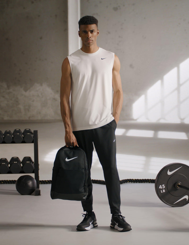 Nike Unisex Brasilia 9.5 Training Backpack (Medium, 24L), Black/Black/White, MISC