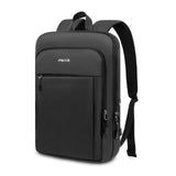 MOSISO Laptop Backpack for Men, Slim Lightweight Compact Computer Backpack for College Work Business Office Travel, 15.6 inch Waterproof Commute Laptop Bag Casual Daypack with Luggage Strap, Black