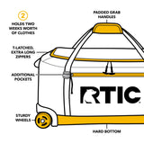 RTIC Road Trip Rolling Duffle Bag with Wheels for Men and Women, Traveling Tote for Camp, Travel, Gym, Weekender, Camping, Overnight Carry On, Sports, Spacious, Water Resistant, Large, Trailblazer