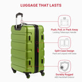 SwissGear 7366 Signature Hardside Expandable Luggage with Spinner Wheels, TSA Lock, Green, Checked-Medium 23-Inch