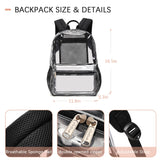 abshoo Heavy Duty Clear Backpack For School Approved Transparent Clear Bookbag (Black)