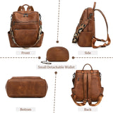 AGLOD Leather Backpack Purse for Women Designer Ladies Shoulder Bag Fashion Faux Work Travel Handbags