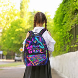 School Backpack for Boys Video Game Backpack for Kids Skull Gaming Print Boys Backpacks School Bag Lightweight Waterproof Adjustable Kids Backpacks Students Bookbag for Children Teens Ages 6-18