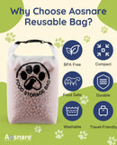Aosnare Pet Food Storage Bag for Travel - Transparent Leak-Proof Dog Food Container with Roll-Top Closure, Keeps Kibble Fresh for Camping Trip, Dog Boarding, Weekend Getaways (14 Cups)