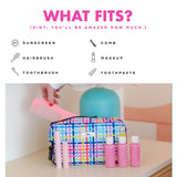 SCOUT 3-Way Toiletry Bag - Travel Makeup Pouch for Women with Three Zipper Compartments - Stands Upright, Wipes Clean