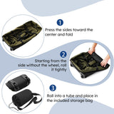 Vrtisa 110L Expandable to 140L 32” Foldable Oxford Soft-Sided Rolling Duffle Bag with 2 Heavy-Duty Wheels,3 Large Compartments,Adjustable Shoulder Strap and Attached Organizer Pouch,Green