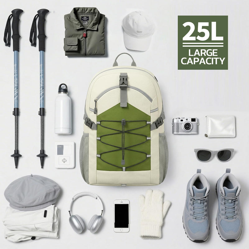 TILYMOL Hiking Travel Backpack for Men Women 25L - Small Lightweight Waterproof Outdoor Camping Backpack/Day Pack, Hiking Daypack with Hydration System for Hiking, Travel, Sports, Running, Biking