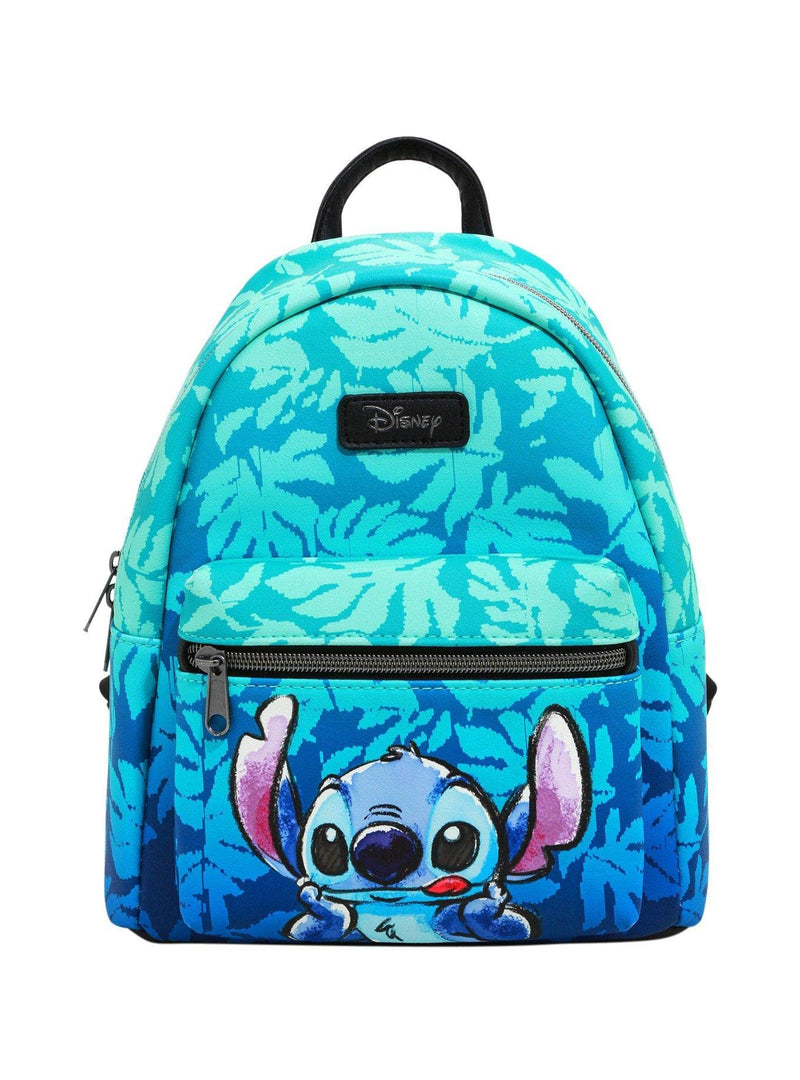 Disney Lilo & Stitch Blue Tropical Leaves Mini Backpack BLACK NONE | Backpacks4Less