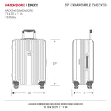 SwissGear 7910 Hardside Expandable Luggage with Spinner Wheels, TSA Lock and USB, Black, Checked-Large 27-Inch