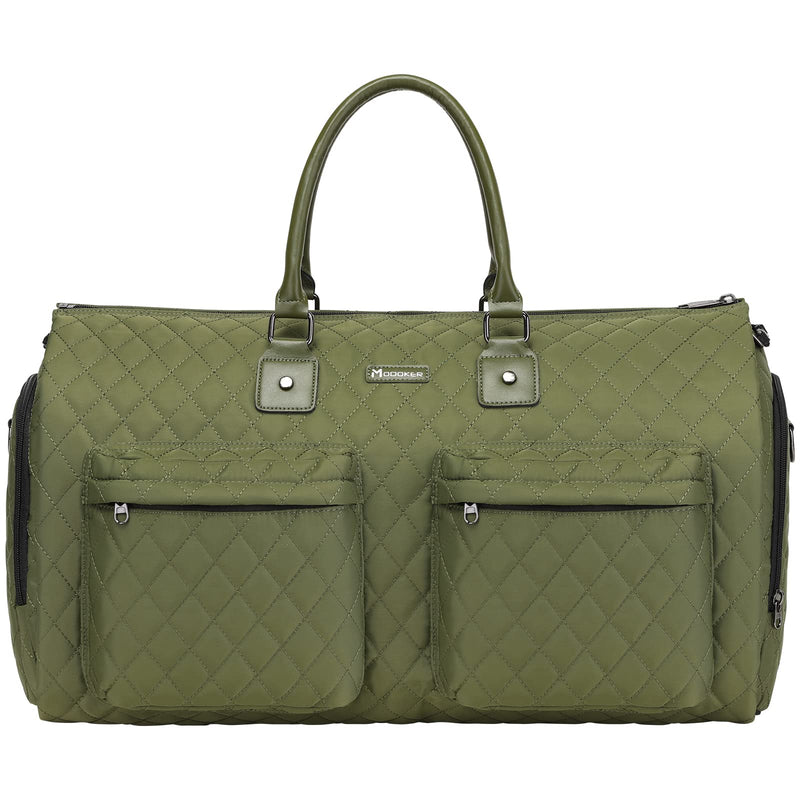 Womens Convertible Garment Bags for Travel, Modoker Waterproof Carry On Garment Bag Garment Duffel Bag - 2 in 1 Hanging Suitcase Suit Travel Luggage Bag, Green