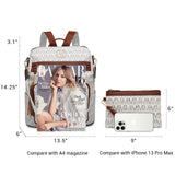 MKP COLLECTION Women Fashion Backpack Purse Convertible Large Rucksack Versatile Travel Shoulder Bags Handbag Set with Tassel