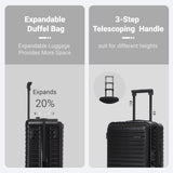 Rosamo 3 piece Luggage Set Expandable Suitcase 22x14x9 Airline Approved Carry on, Front Opening ABS Hard Case Suitcases with Spinner Wheels, TSA Lock