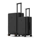 LEVEL8 Elegance PC Matte Hardshell Luggage Set, 20" Carry-On and 24" Checked Medium Luggage - Black