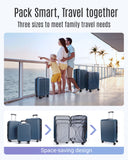 LIGHT FLIGHT Luggage Sets, Durable Hard Shell 3 Piece Set Suitcase with Spinner Wheels, Hardside Lightweight Luggage set with TSA Lock, Large Travel Luggage Set (20" 24" 28"), Horizon Cyan