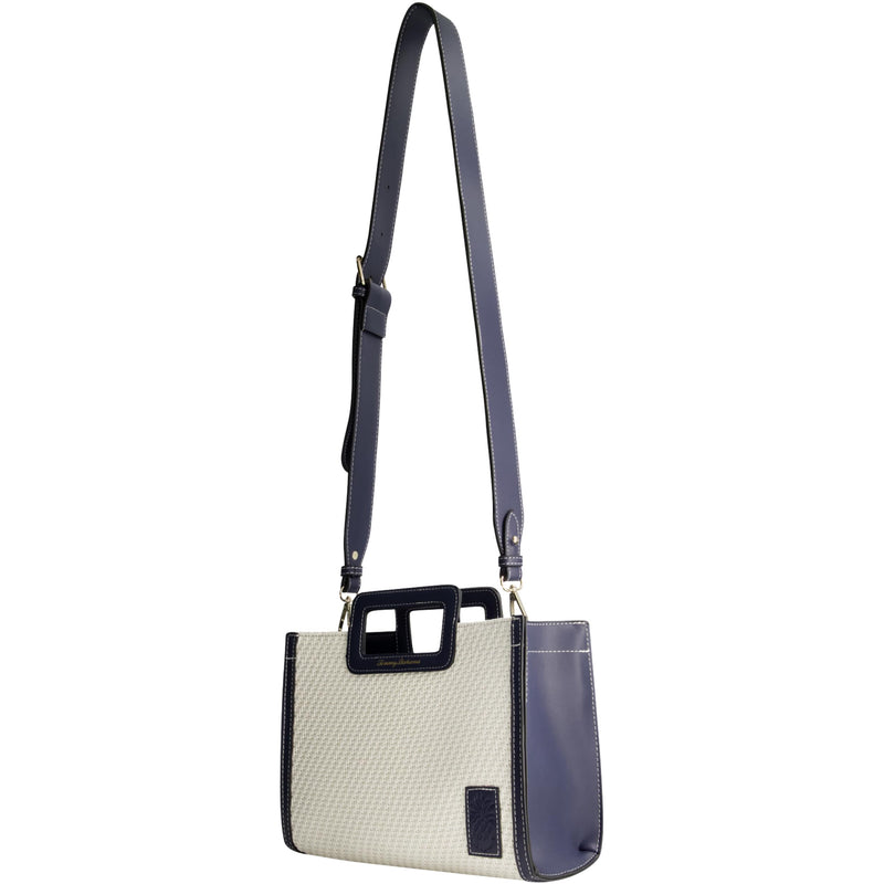 Tommy Bahama Tote Bag, Women's Casual Everyday Shoulder Bag with Modern Woven Design and Adjustable Shoulder Strap, Navy